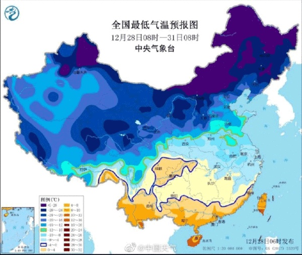 跨年寒潮速冻全国